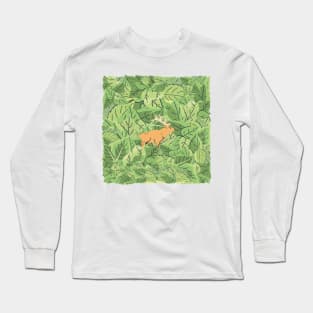 Deer in Leaves Long Sleeve T-Shirt